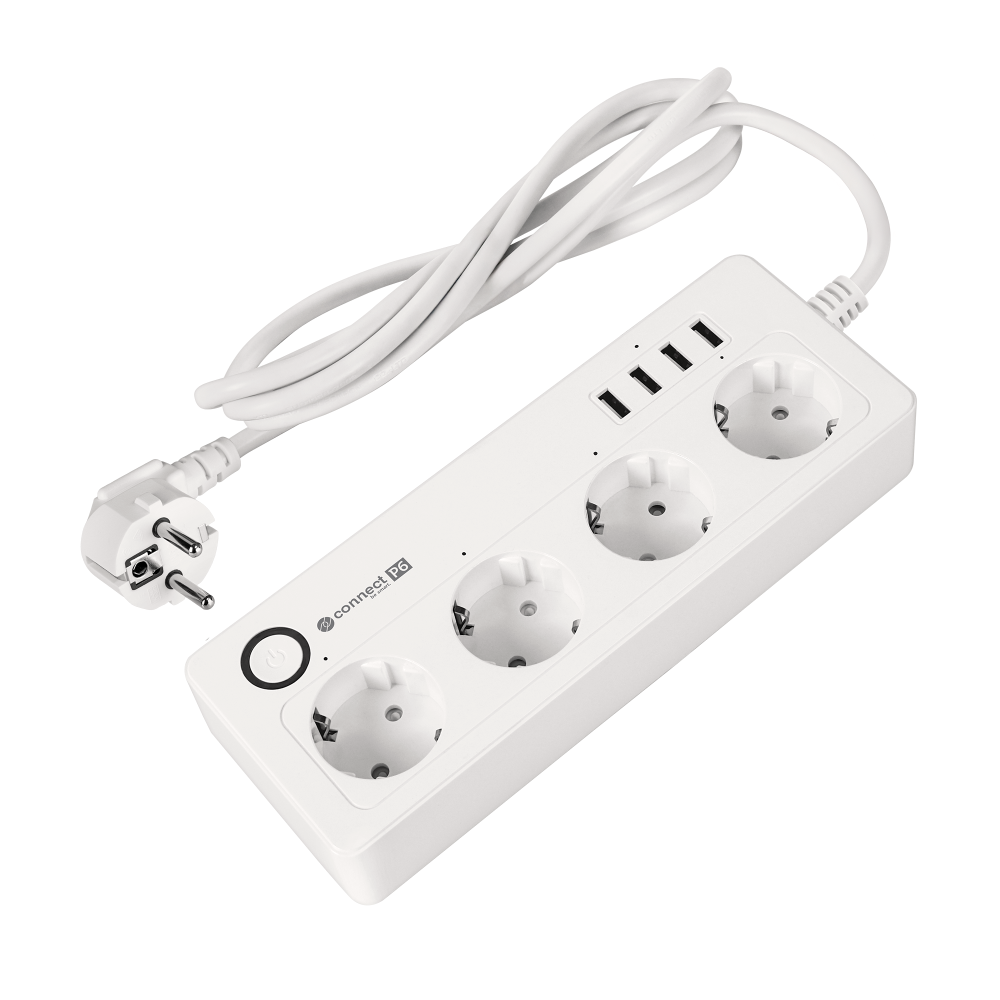 Listwa sieciowa Kruger Matz 4 gniazda typu niemieckiego i 4xUSB 2100 mA